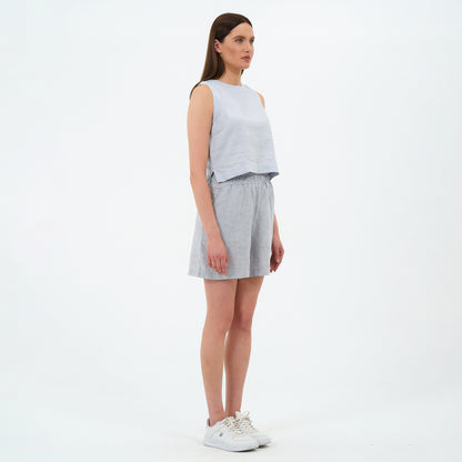 %100 Keten Şort