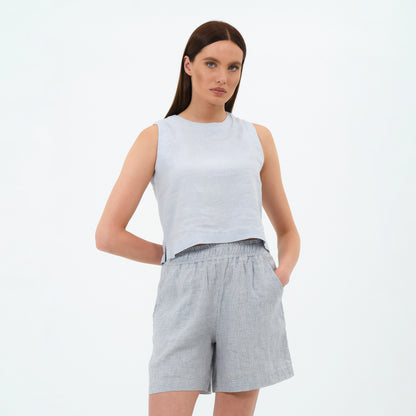%100 Keten Şort