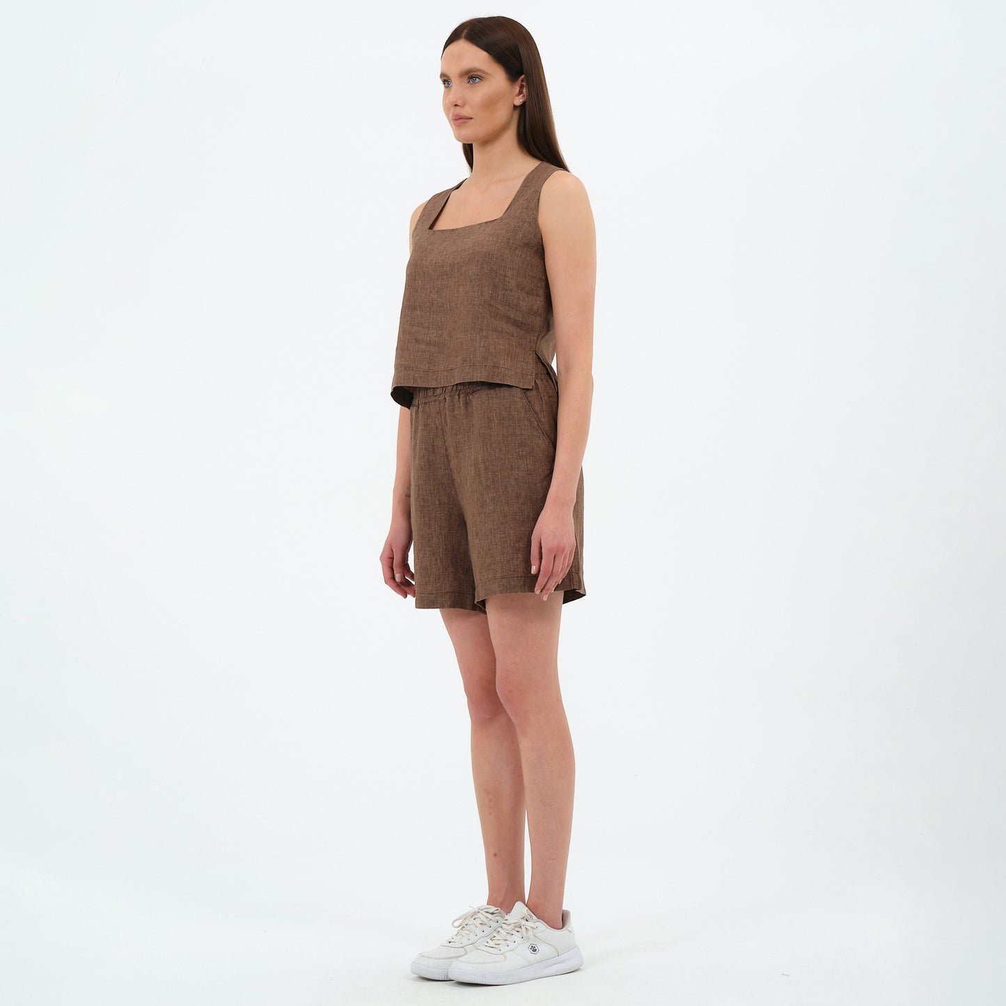 %100 Keten Şort