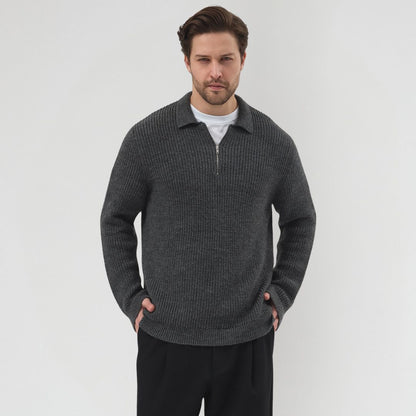 Half Zip Yün Karışımlı Triko Kazak