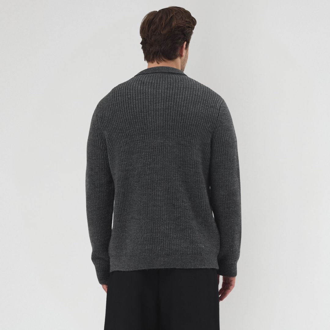 Half Zip Yün Karışımlı Triko Kazak