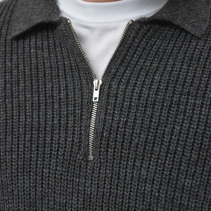 Half Zip Yün Karışımlı Triko Kazak